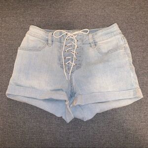 PacSun High Rise Super Stretch Shortie Jean Shorts